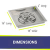 18" Square Stainless Steel Drop-In Pan by American Fire Products