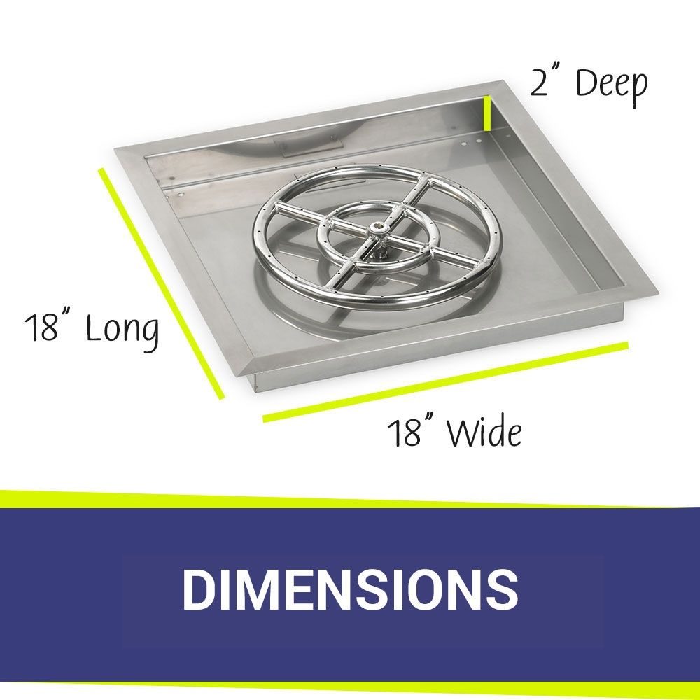 18" Square Stainless Steel Drop-In Pan by American Fire Products