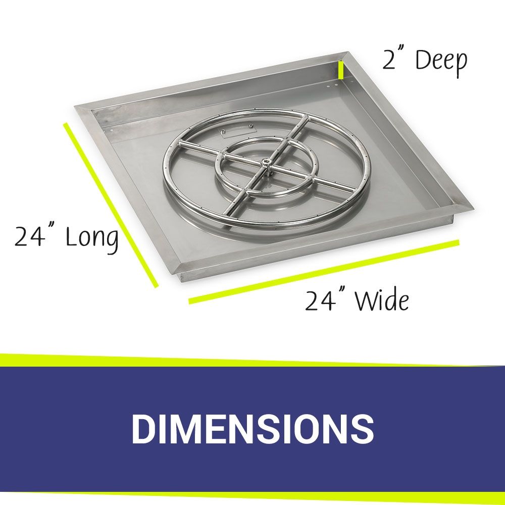 24" Square Stainless Steel Drop-In Pan by American Fire Products