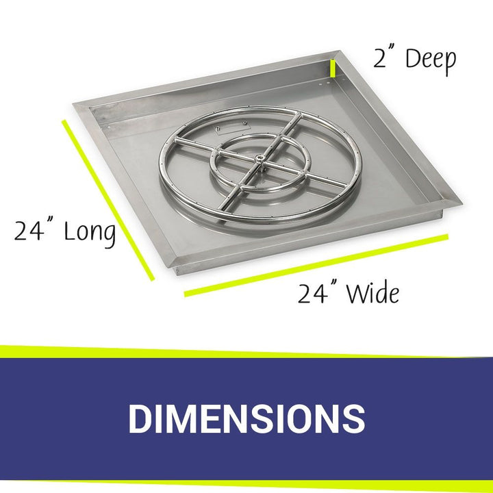 24" Square Stainless Steel Drop-In Pan by American Fire Products