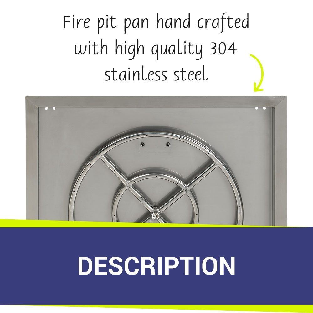 24" Square Stainless Steel Drop-In Pan by American Fire Products