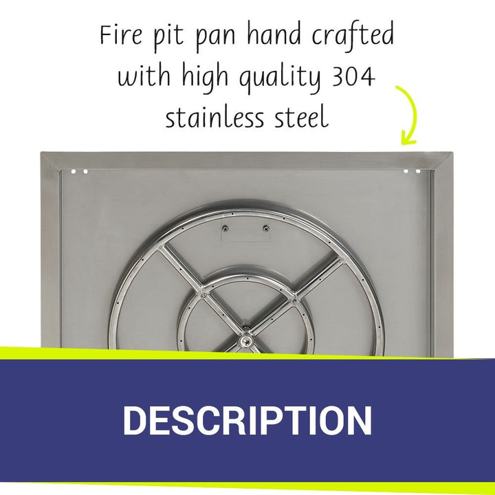 24" Square Stainless Steel Drop-In Pan by American Fire Products
