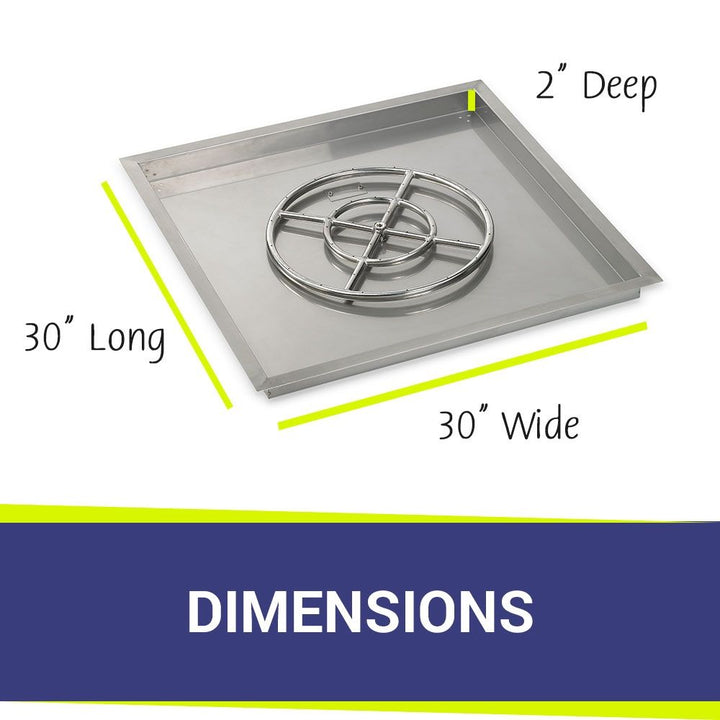 30" Square Stainless Steel Drop-In Pan by American Fire Products