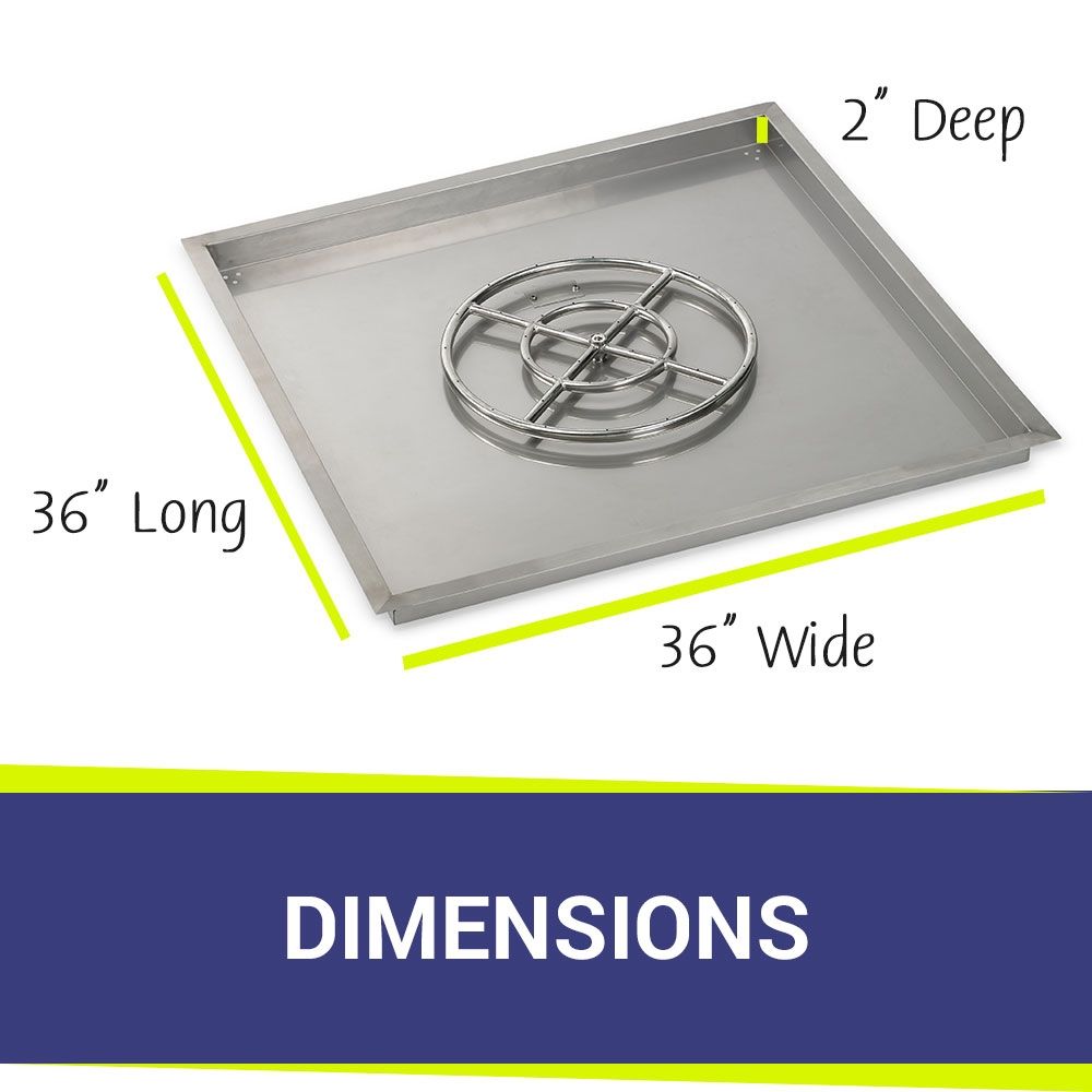 36" Square Stainless Steel Drop-In Pan by American Fire Products