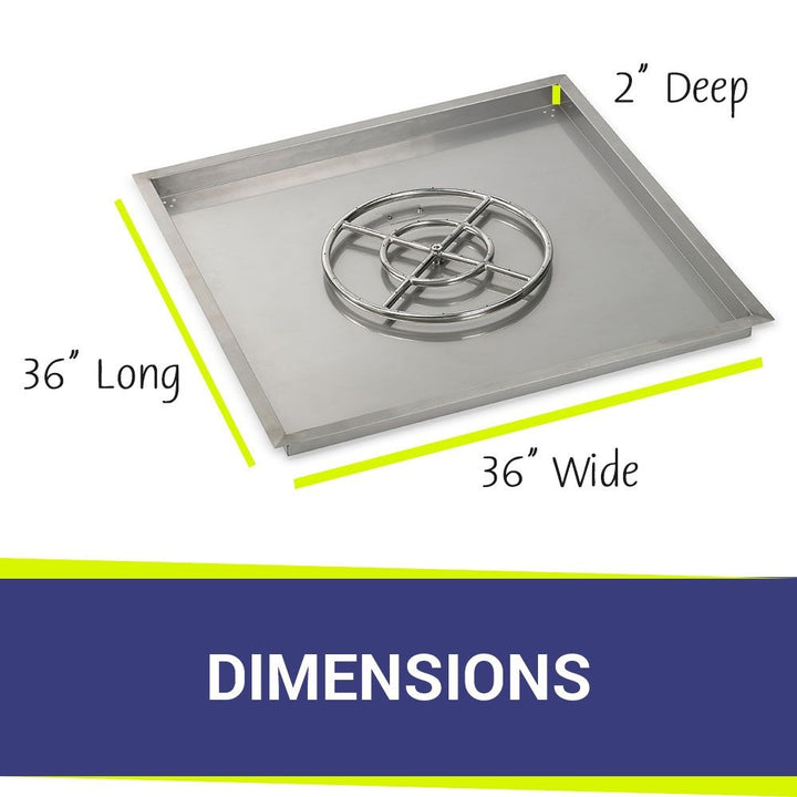 36" Square Stainless Steel Drop-In Pan by American Fire Products
