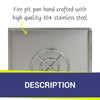 36" Square Stainless Steel Drop-In Pan by American Fire Products