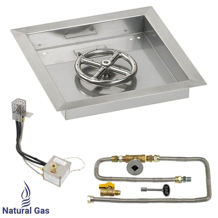 Square Stainless Steel Drop-In Pan with All-Weather Electronic Ignition System by American Fire Products
