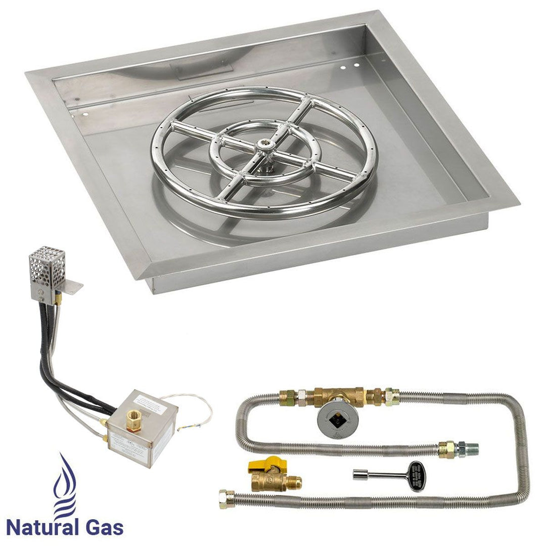 Square Stainless Steel Drop-In Pan with All-Weather Electronic Ignition System by American Fire Products