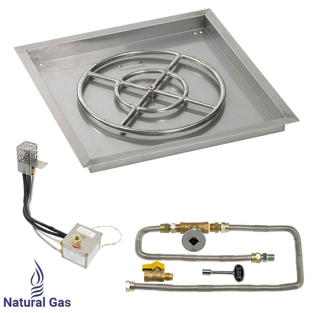Square Stainless Steel Drop-In Pan with All-Weather Electronic Ignition System by American Fire Products