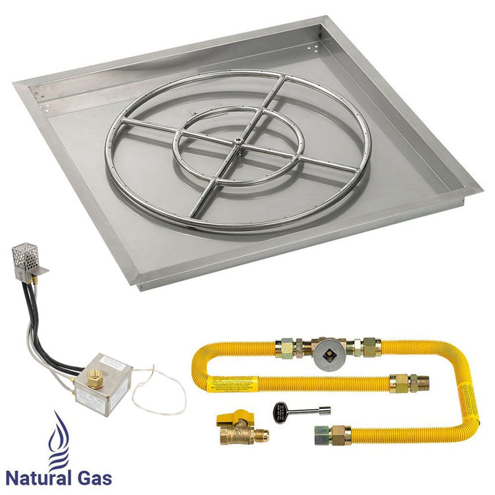 Square High Capacity Stainless Steel Drop-In Pan with All-Weather Electronic Ignition System by American Fire Products