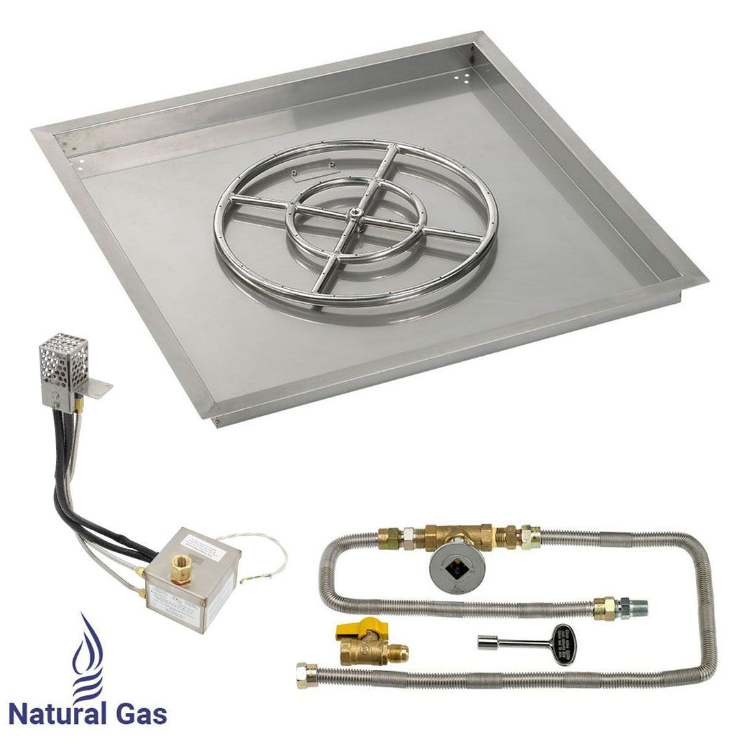 Square Stainless Steel Drop-In Pan with All-Weather Electronic Ignition System by American Fire Products
