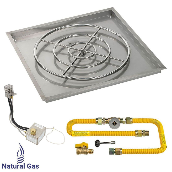 Square High Capacity Stainless Steel Drop-In Pan with All-Weather Electronic Ignition System by American Fire Products