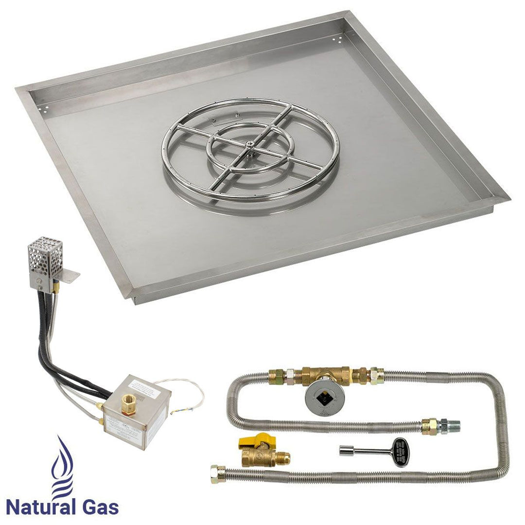 Square Stainless Steel Drop-In Pan with All-Weather Electronic Ignition System by American Fire Products