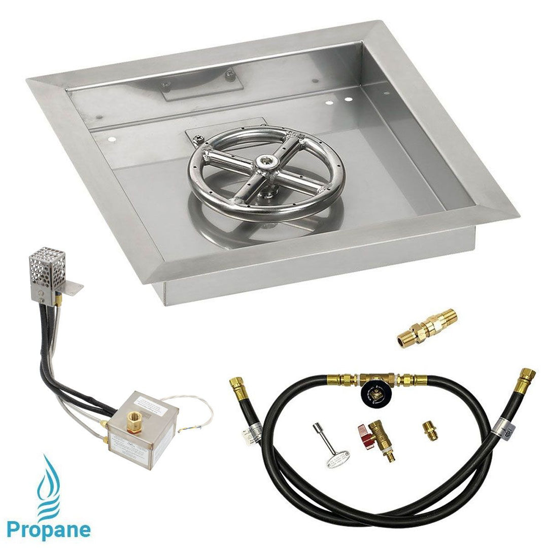 Square Stainless Steel Drop-In Pan with All-Weather Electronic Ignition System by American Fire Products