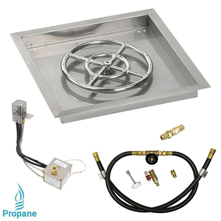 Square Stainless Steel Drop-In Pan with All-Weather Electronic Ignition System by American Fire Products