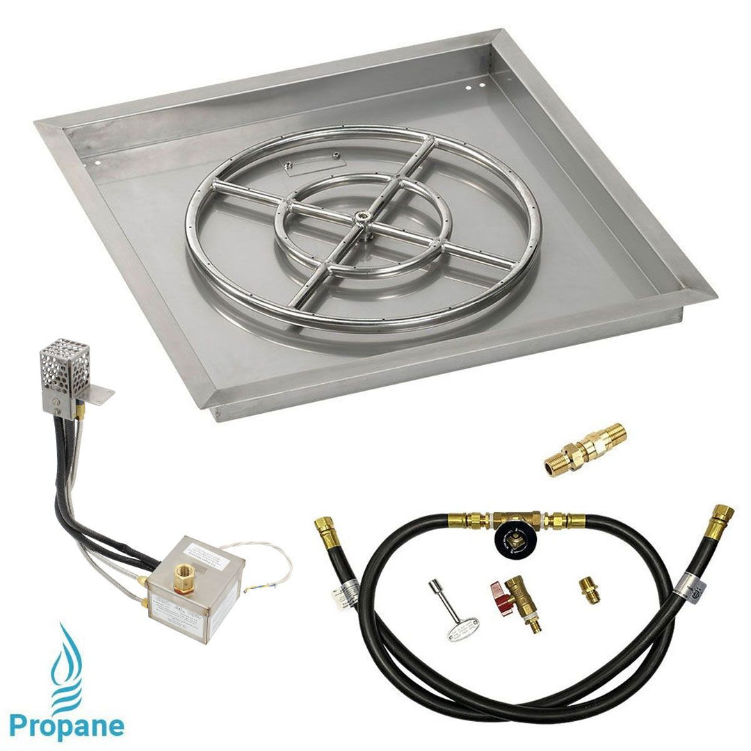 Square Stainless Steel Drop-In Pan with All-Weather Electronic Ignition System by American Fire Products