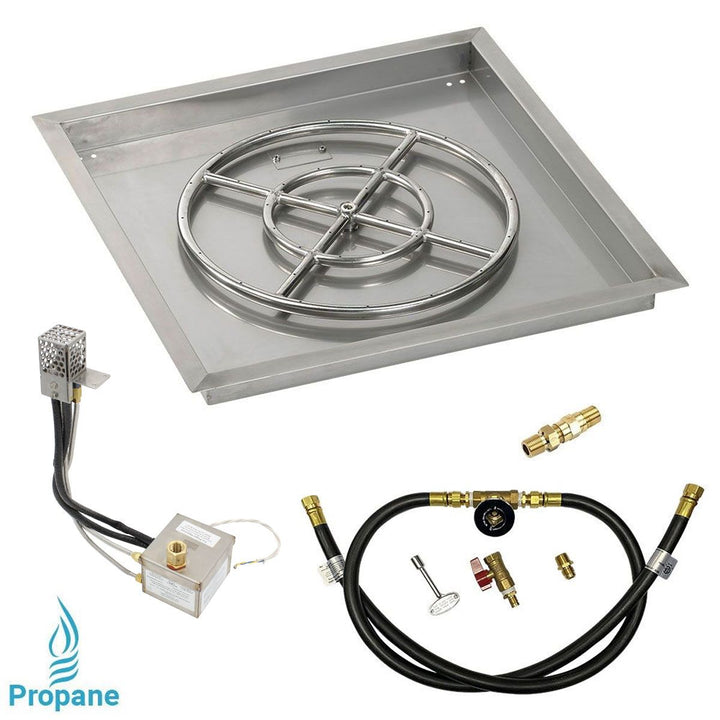 Square Stainless Steel Drop-In Pan with All-Weather Electronic Ignition System by American Fire Products