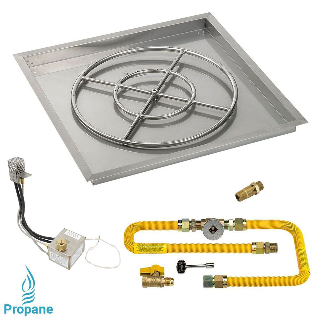 Square High Capacity Stainless Steel Drop-In Pan with All-Weather Electronic Ignition System by American Fire Products