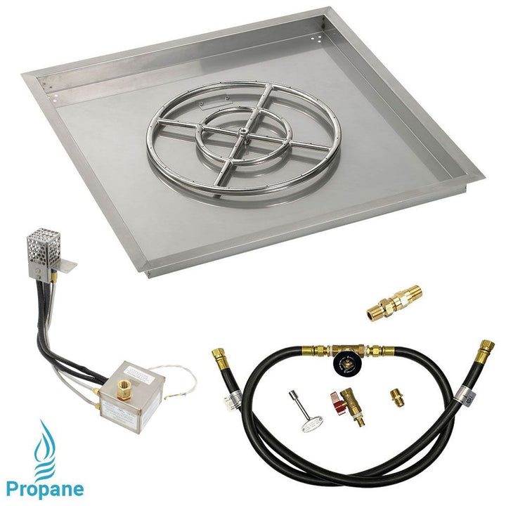 Square Stainless Steel Drop-In Pan with All-Weather Electronic Ignition System by American Fire Products