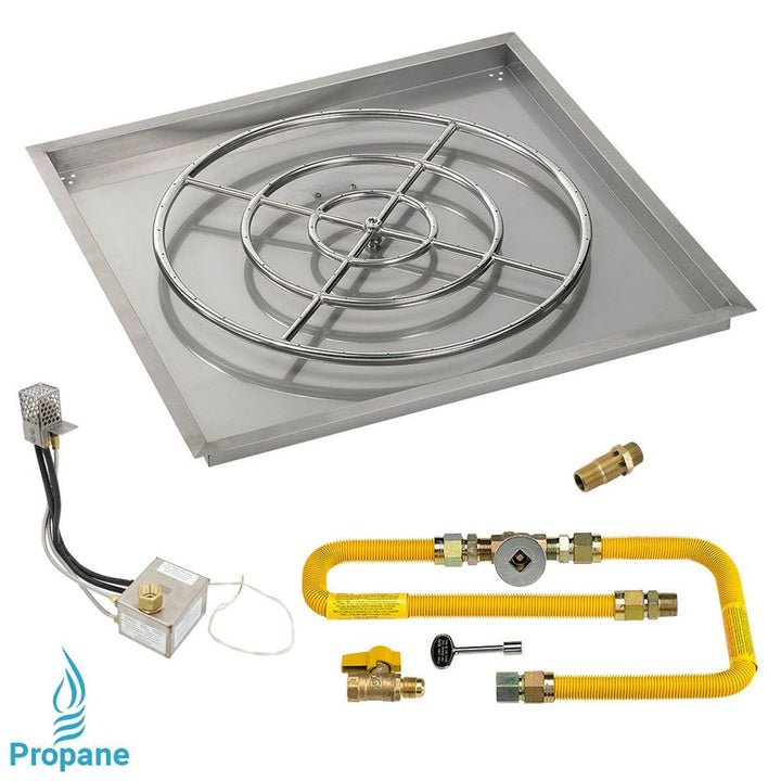 Square High Capacity Stainless Steel Drop-In Pan with All-Weather Electronic Ignition System by American Fire Products