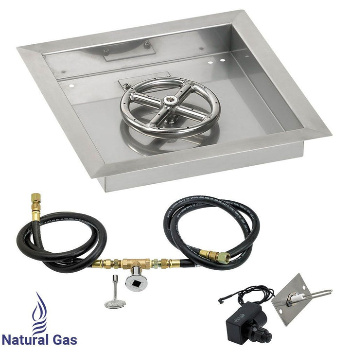 Square Stainless Steel Drop-In Pan with Spark Ignition Kit by American Fire Products