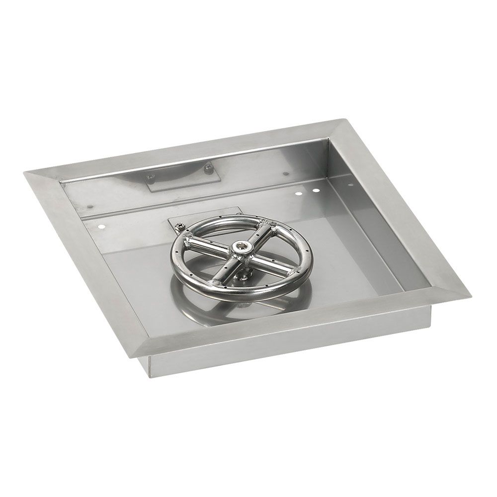 12" Square Stainless Steel Drop-In Pan with Spark Ignition Kit - Natural Gas by American Fire Products