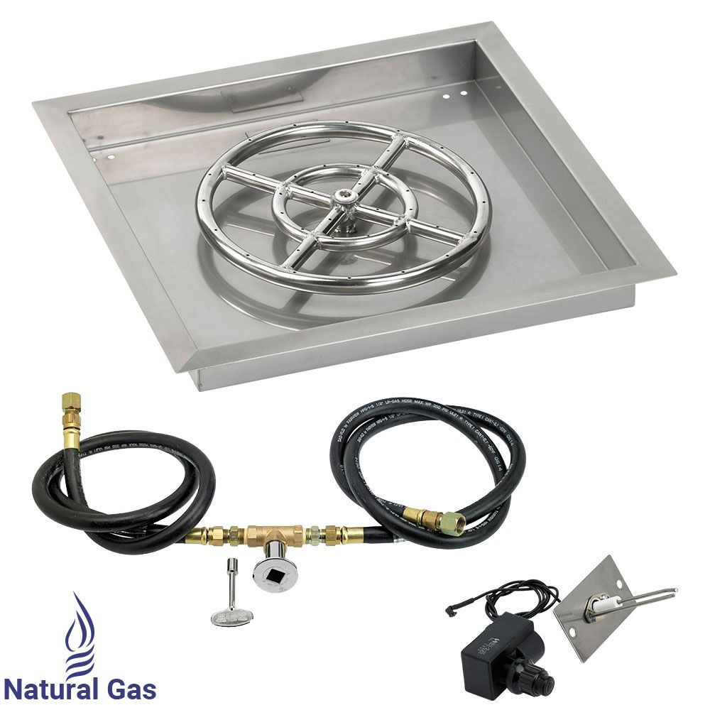 Square Stainless Steel Drop-In Pan with Spark Ignition Kit by American Fire Products