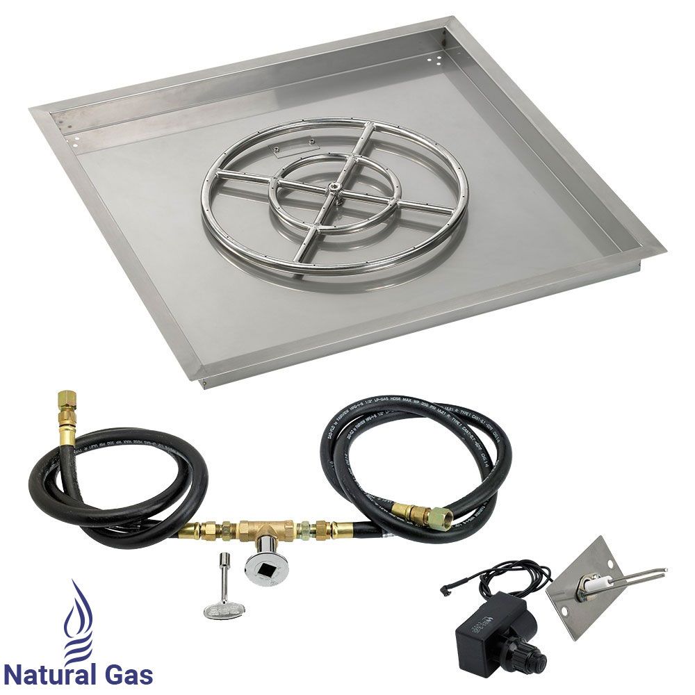 Square Stainless Steel Drop-In Pan with Spark Ignition Kit by American Fire Products