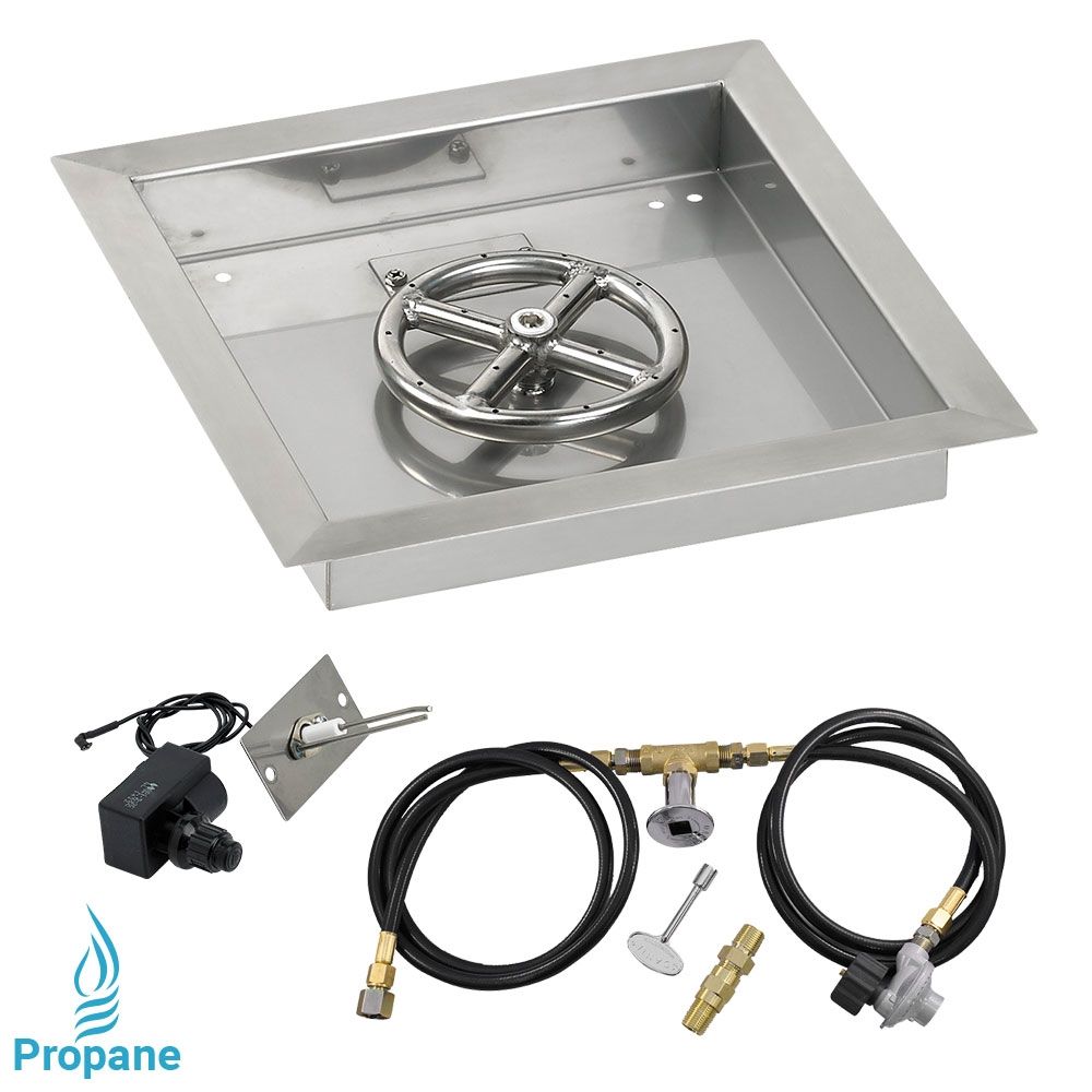 Square Stainless Steel Drop-In Pan with Spark Ignition Kit by American Fire Products