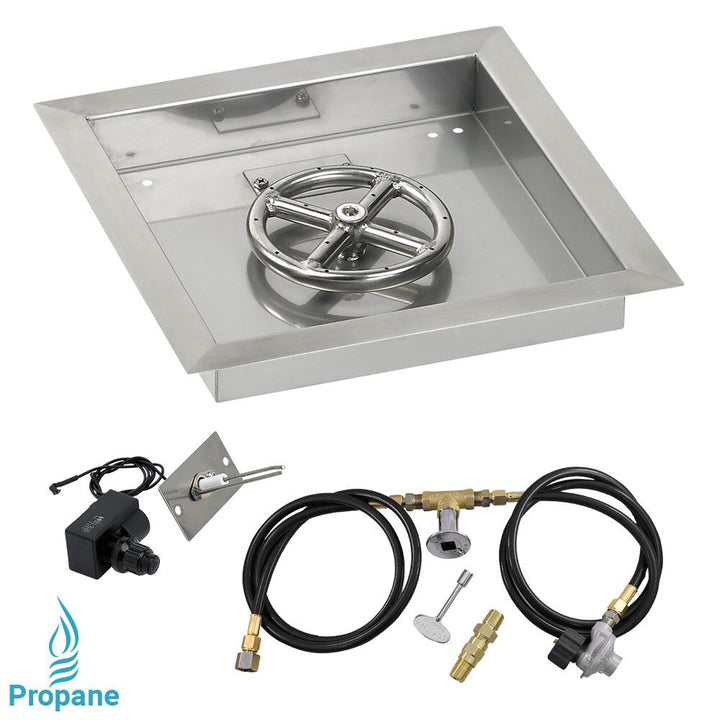 Square Stainless Steel Drop-In Pan with Spark Ignition Kit by American Fire Products