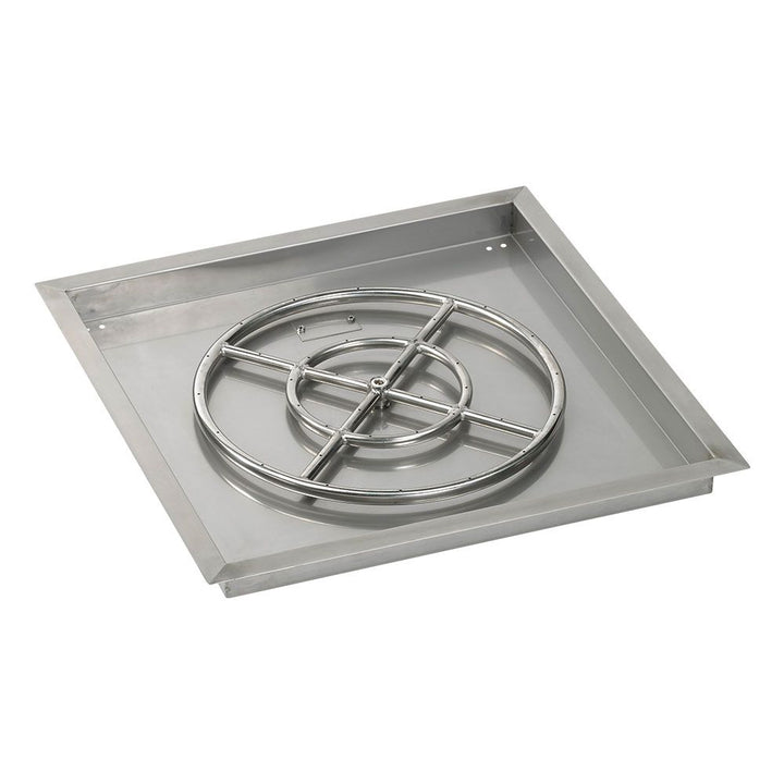 24" Square Stainless Steel Drop-In Pan with Spark Ignition Kit - Propane by American Fire Products
