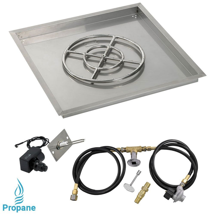 Square Stainless Steel Drop-In Pan with Spark Ignition Kit by American Fire Products