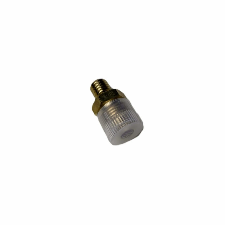 Starfire Designs Béton Fire Pit Replacement Orifice shown with protective plastic cap, featuring durable brass construction for LP or NG fuel setup and safe shipping protection.