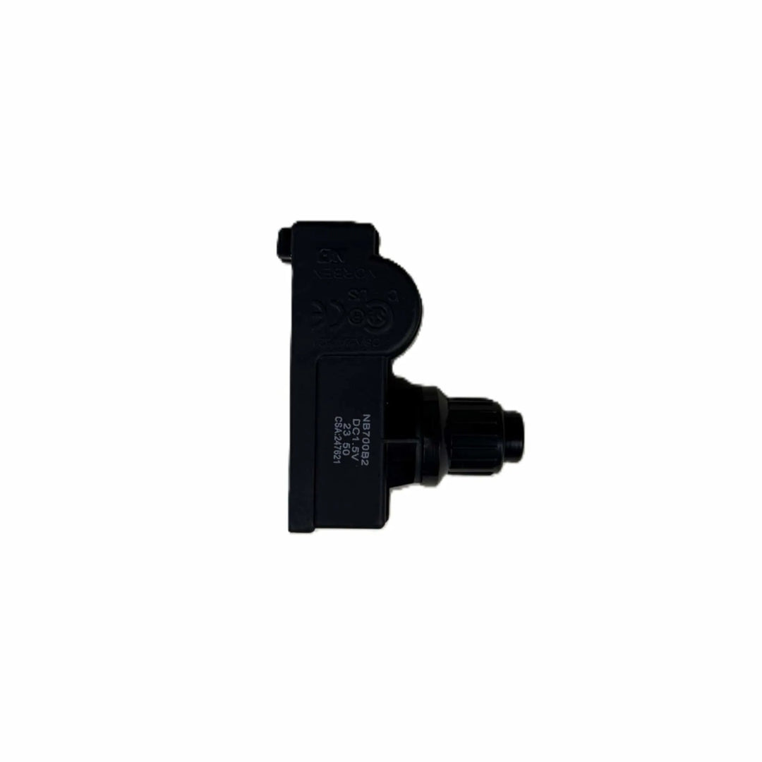 Profile view of the Starfire Designs Béton Fire Pit Replacement Spark Button, featuring high-quality black casing and ergonomic design for secure installation.