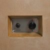 Installed Starfire Designs Béton Fire Pit Replacement Valve Knob displayed on a stainless steel control panel with ignition switch, highlighted to show the knob’s “Off,” “Low,” and “High” flame settings.