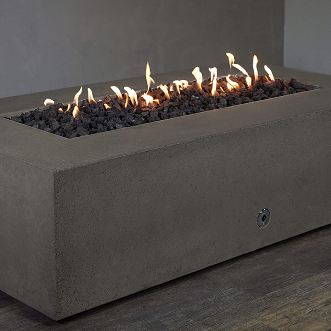 72" x 38" Rectangle Rustic Gravity Concrete (GFRC) Fire Pit - Natural Gas - Match Lit Ignition - Brown by Starfire Designs