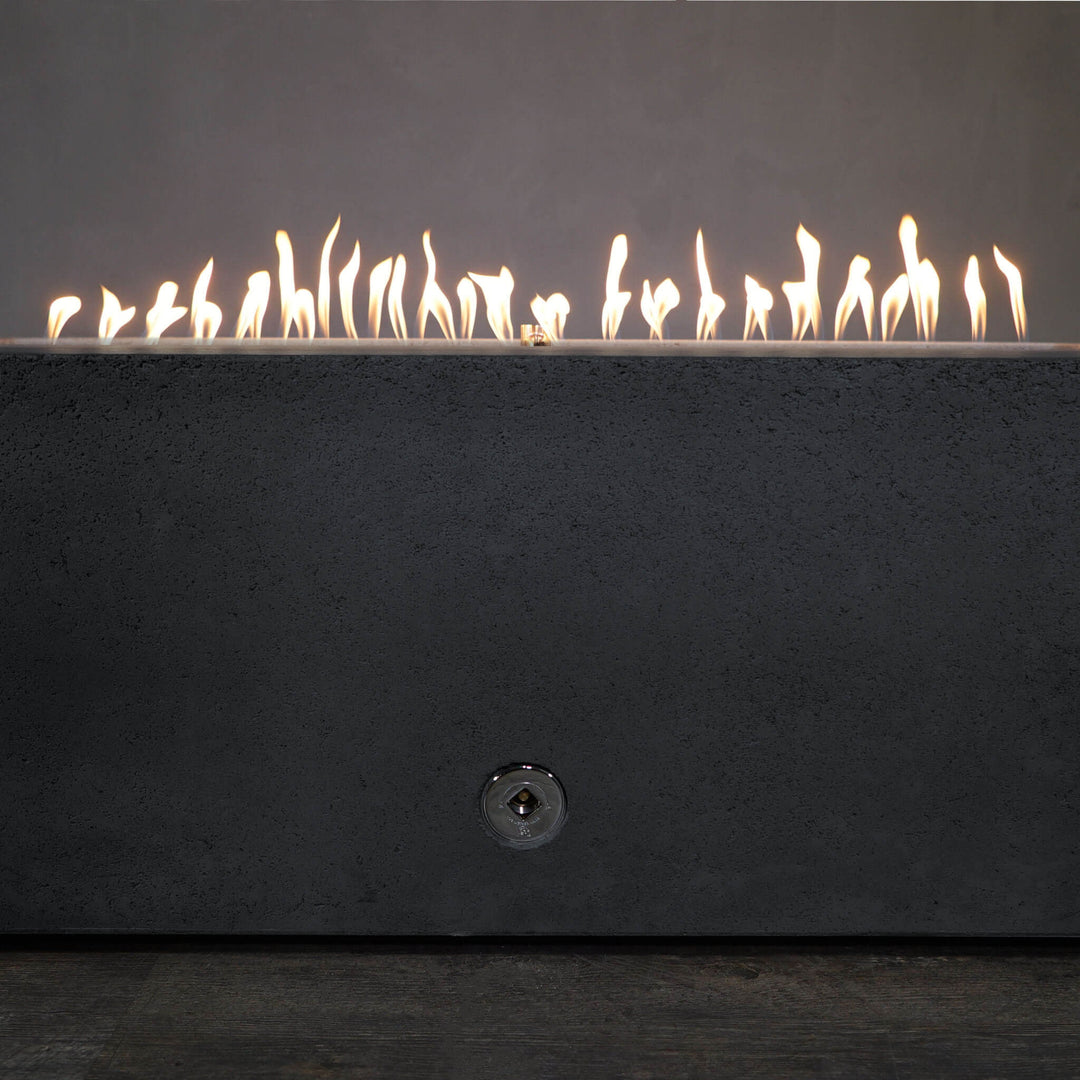 72" x 38" Rectangle Rustic Gravity Concrete (GFRC) Fire Pit - Natural Gas - Match Lit Ignition - Graphite by Starfire Designs