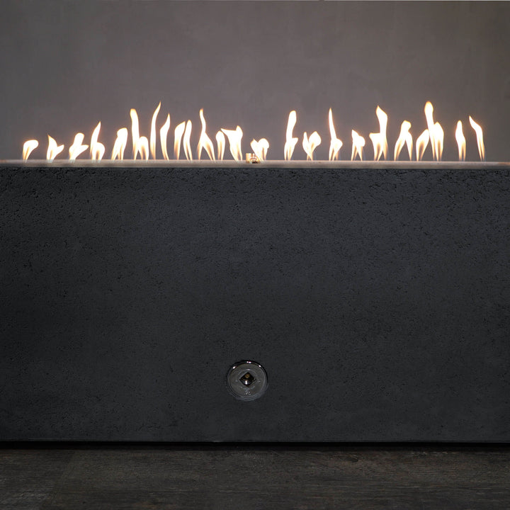 72" x 38" Rectangle Rustic Gravity Concrete (GFRC) Fire Pit - Natural Gas - Match Lit Ignition - Graphite by Starfire Designs