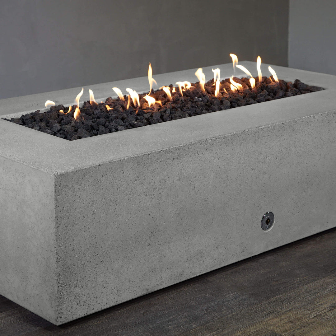 72" x 38" Rectangle Rustic Gravity Concrete (GFRC) Fire Pit - Natural Gas - Match Lit Ignition - Natural Gray by Starfire Designs
