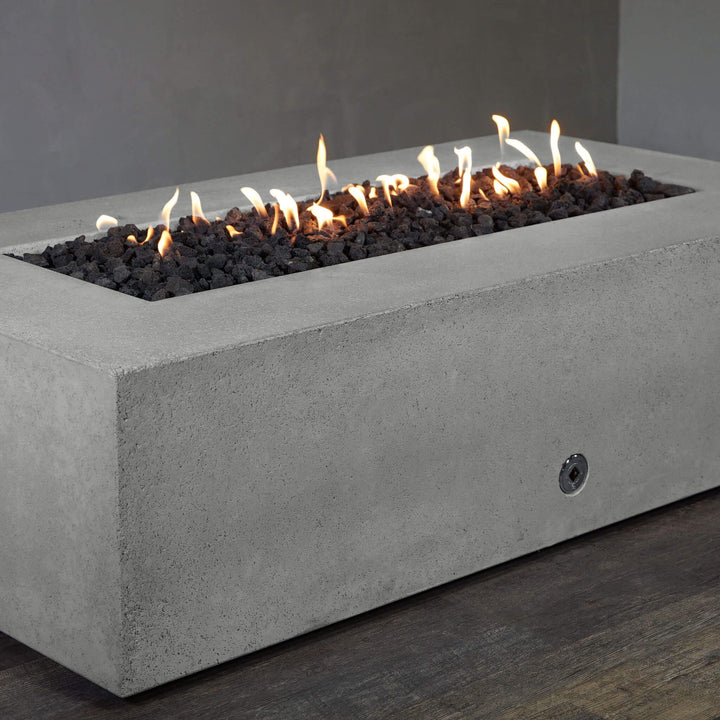 72" x 38" Rectangle Rustic Gravity Concrete (GFRC) Fire Pit - Natural Gas - Match Lit Ignition - Natural Gray by Starfire Designs
