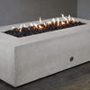 72" x 38" Rectangle Rustic Gravity Concrete (GFRC) Fire Pit - Natural Gas - Match Lit Ignition - White by Starfire Designs