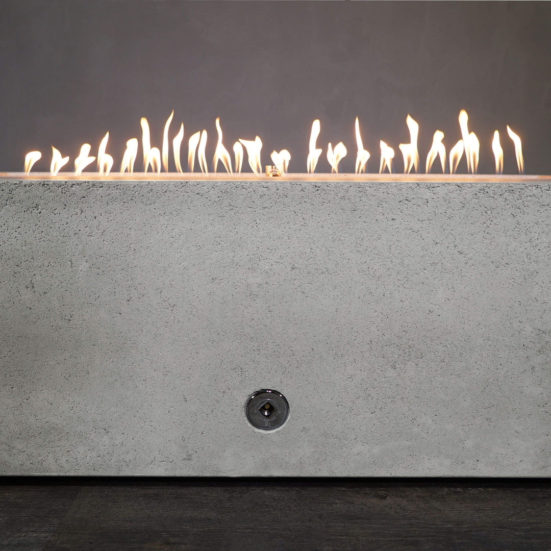 72" x 38" Rectangle Rustic Gravity Concrete (GFRC) Fire Pit - Natural Gas - Match Lit Ignition - White by Starfire Designs