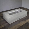 72" x 38" Rectangle Rustic Gravity Concrete (GFRC) Fire Pit - Natural Gas - Match Lit Ignition - White by Starfire Designs