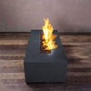 48" x 32" Rectangle Rustic Gravity Concrete (GFRC) Fire Pit - Propane Gas Hardline - 110V Electronic Ignition System - Graphite by Starfire Designs
