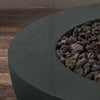 36" Round Rustic Gravity Concrete (GFRC) Fire Pit - Propane Gas Hardline - 110V Electronic Ignition System - Graphite by Starfire Designs
