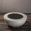 36" Round Rustic Gravity Concrete (GFRC) Fire Pit - Propane Gas Hardline - Flame Sense with Spark Ignition System - Natural Gray by Starfire Designs
