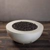 36" Round Rustic Gravity Concrete (GFRC) Fire Pit - Propane Gas Hardline - 110V Electronic Ignition System - White by Starfire Designs
