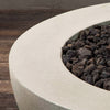 36" Round Rustic Gravity Concrete (GFRC) Fire Pit - Propane Gas Hardline - 110V Electronic Ignition System - White by Starfire Designs
