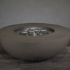 45" Round Rustic Gravity Concrete (GFRC) Fire Pit - Propane Gas Hardline - 110V Electronic Ignition System - Brown by Starfire Designs
