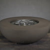 45" Round Rustic Gravity Concrete (GFRC) Fire Pit - Natural Gas - 110V CSA Hi/Lo Electronic Ignition System w/Bluetooth & Handheld Remote - Brown by Starfire Designs